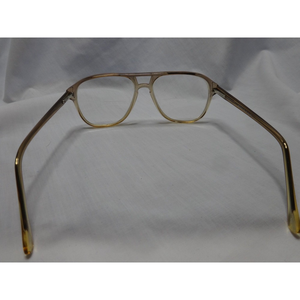 Vtg 80s Amber Brown Aviator Eyeglass Frames MP5004 57/19/145 Sturdy Retro - Picture 3 of 6
